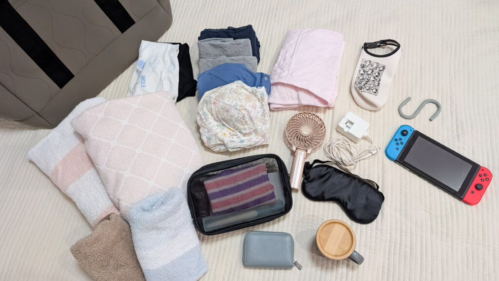 出産入院中に使う持ち物(授乳ブラ・産褥ショーツ・タオル・スキンケア用品など)