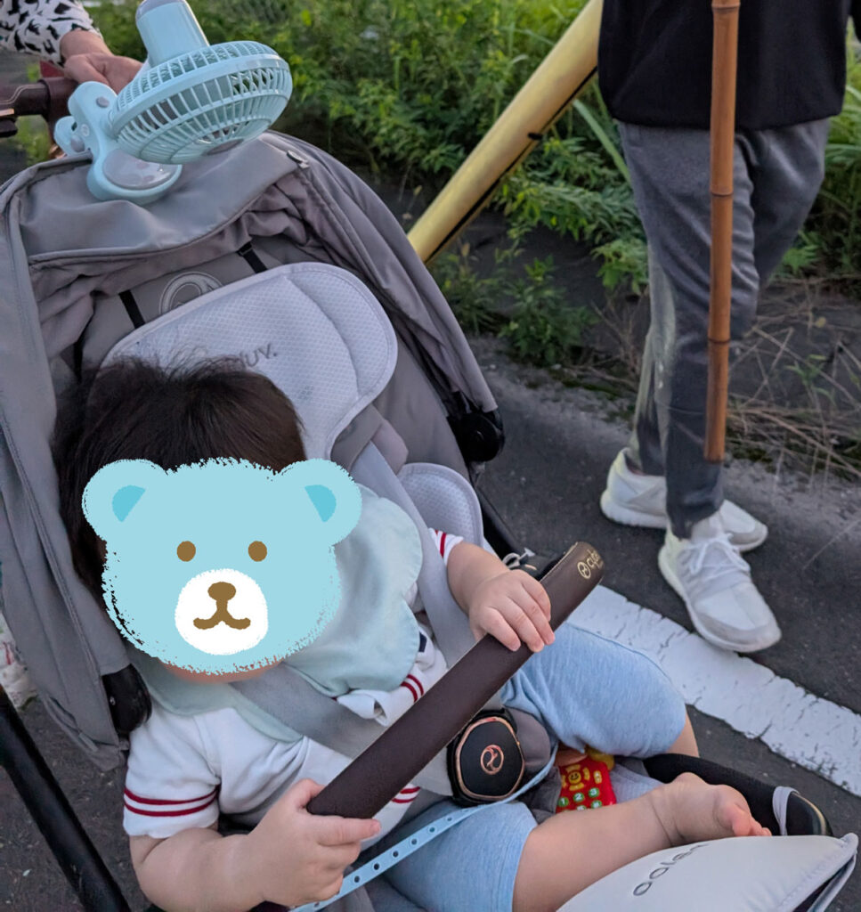 エアラブとクリップ扇風機の併用