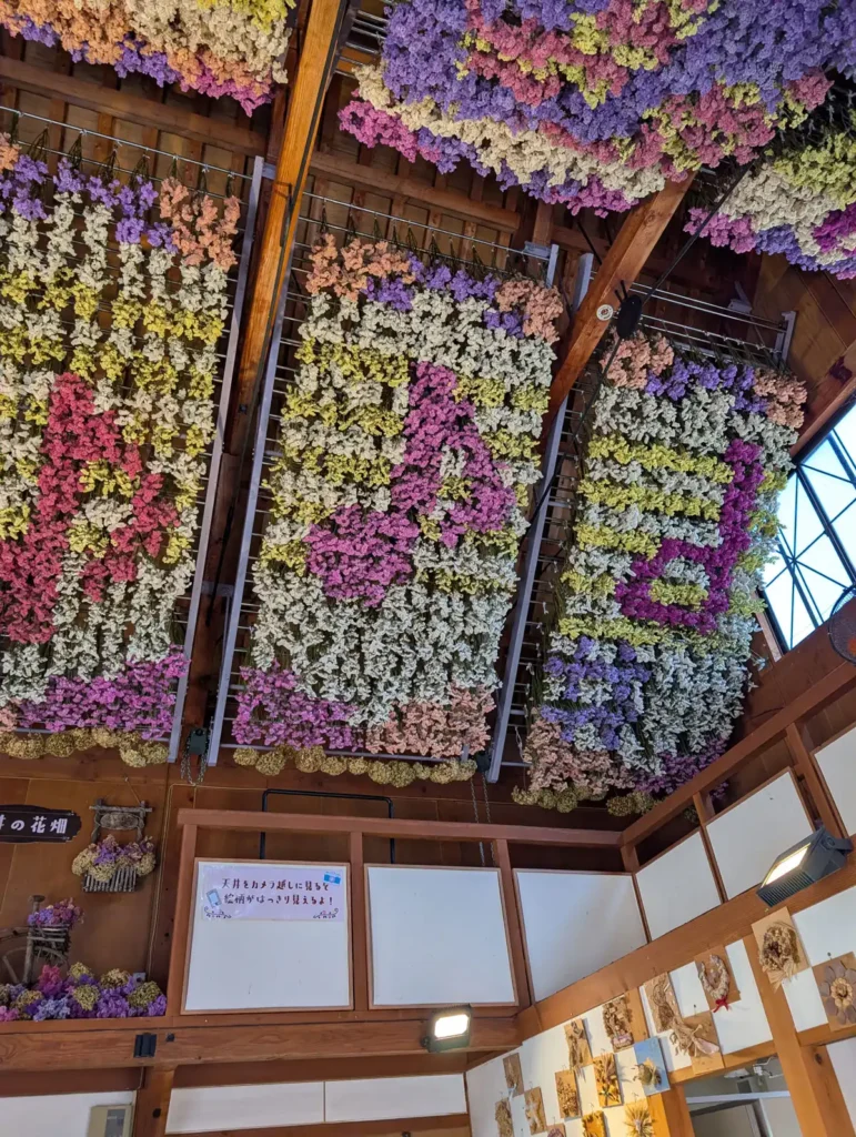 牧歌の里天井の花畑ドライフラワーがびっしり