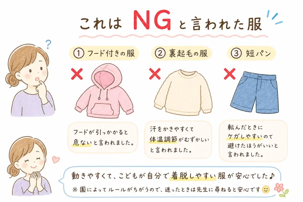保育園でNGの服装