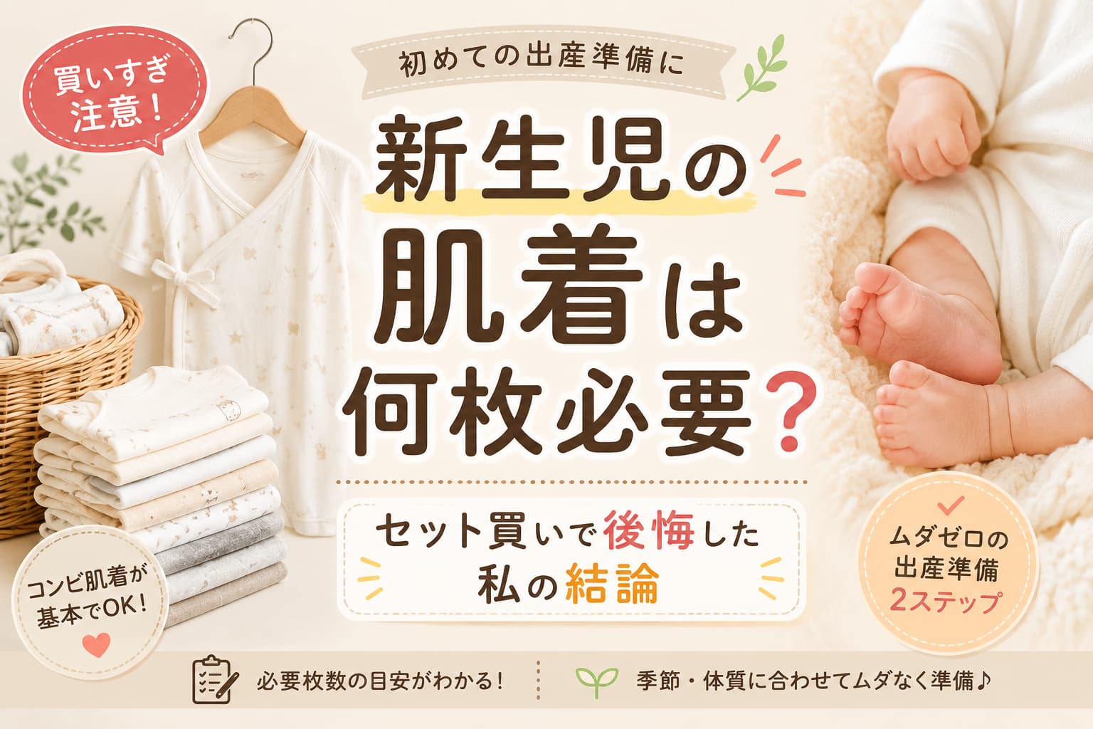 新生児の肌着は何枚必要？