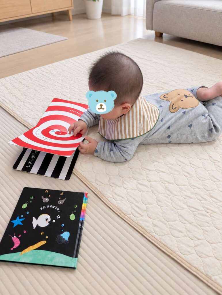 しましまぐるぐるを見る0歳