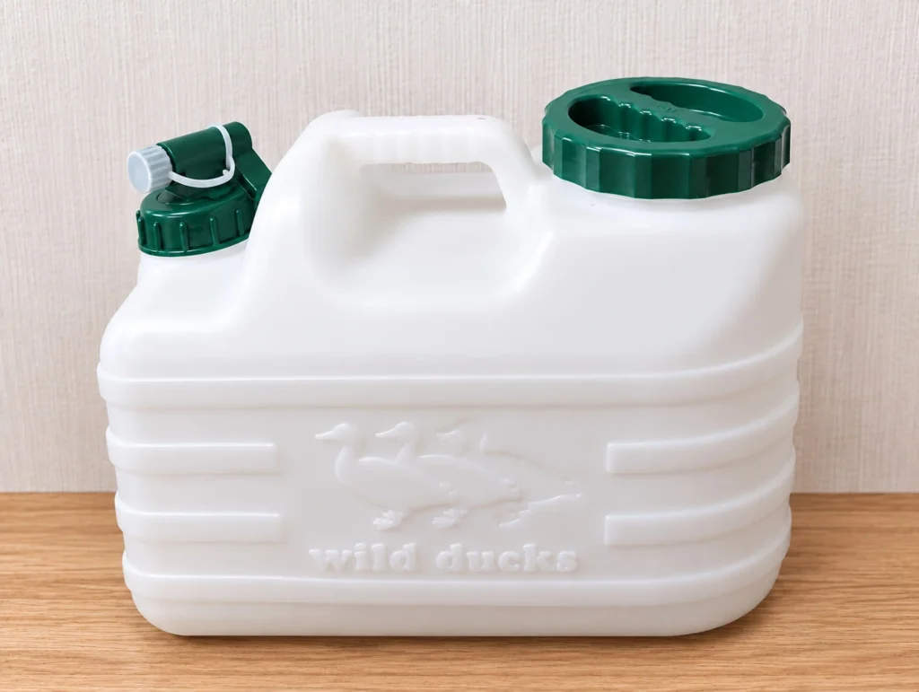 給水用のコック付きポリタンク